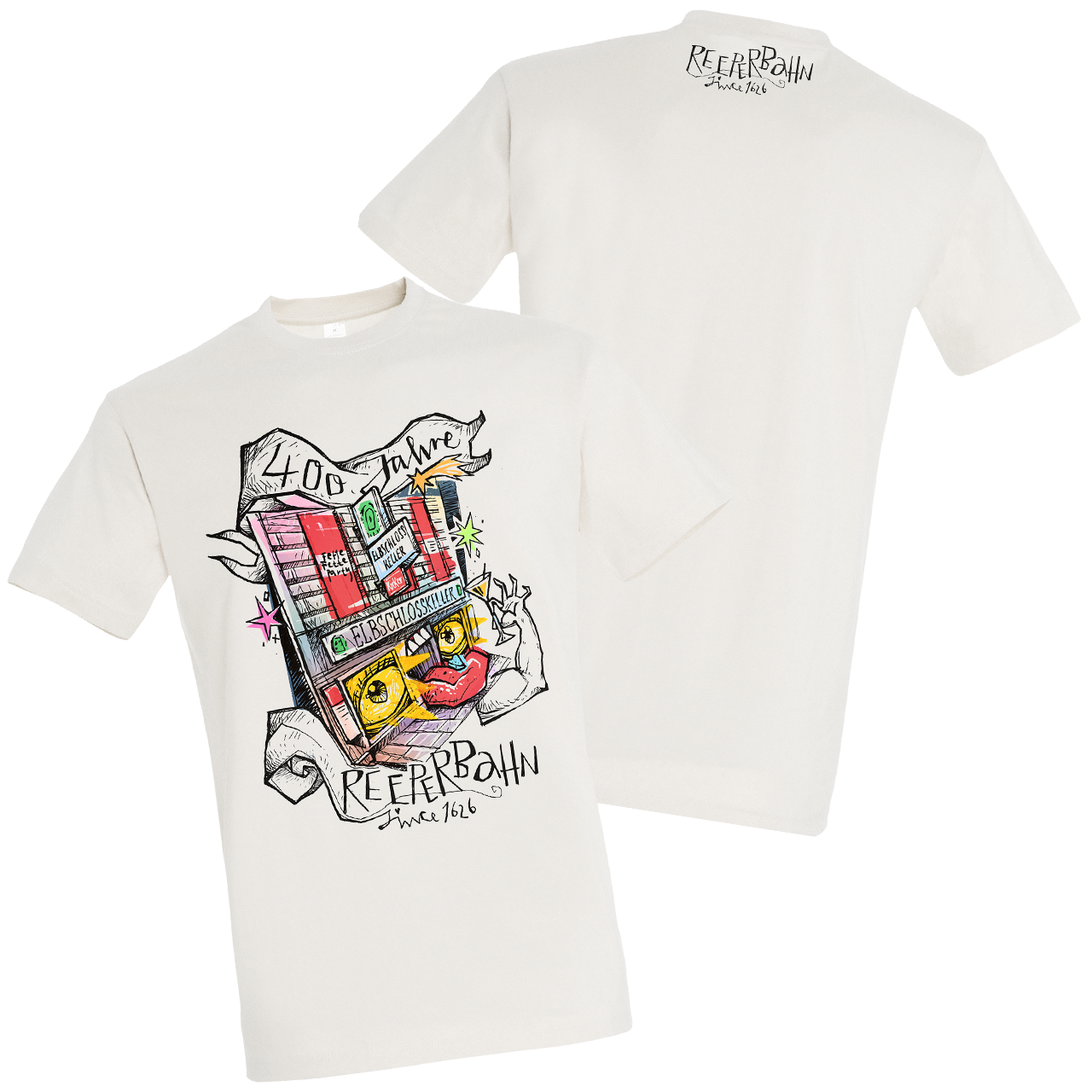 400 Jahre Reeperbahn Jubiläumsshirt - Elbschlosskeller [weiß]